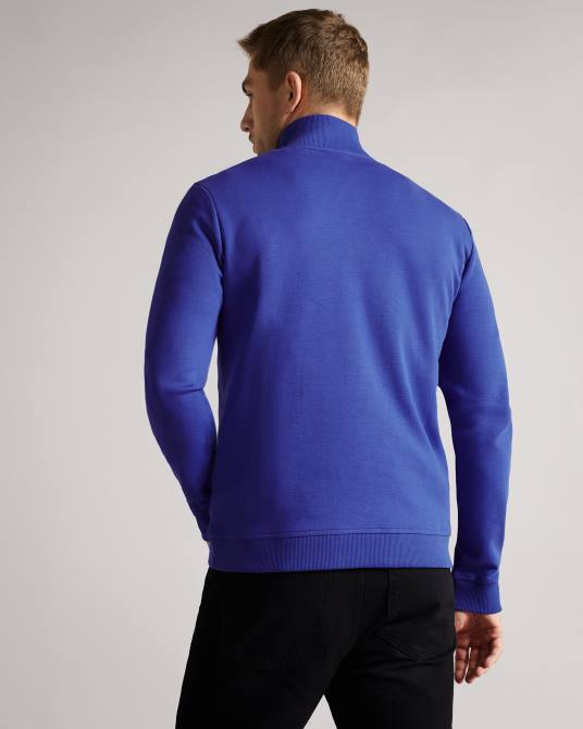 Ted Baker hombres 2ZFP1664 ropa antram manga larga media cremallera cuello alzado azul