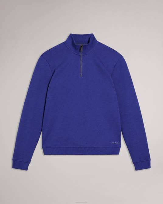 Ted Baker hombres 2ZFP1664 ropa antram manga larga media cremallera cuello alzado azul