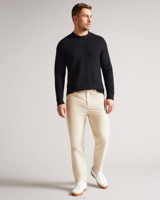 Ted Baker hombres 2ZFP1668 ropa suéter texturizado con cuello redondo de Knares dk-azul marino