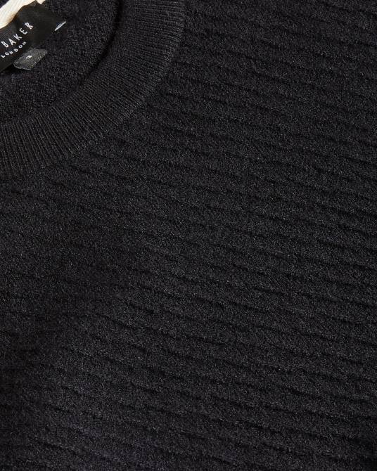 Ted Baker hombres 2ZFP1668 ropa suéter texturizado con cuello redondo de Knares dk-azul marino