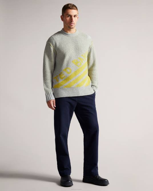 Ted Baker hombres 2ZFP1683 ropa suéter con cuello redondo y la marca Windmer marga gris