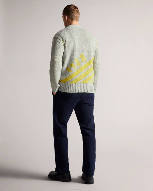 Ted Baker hombres 2ZFP1683 ropa suéter con cuello redondo y la marca Windmer marga gris