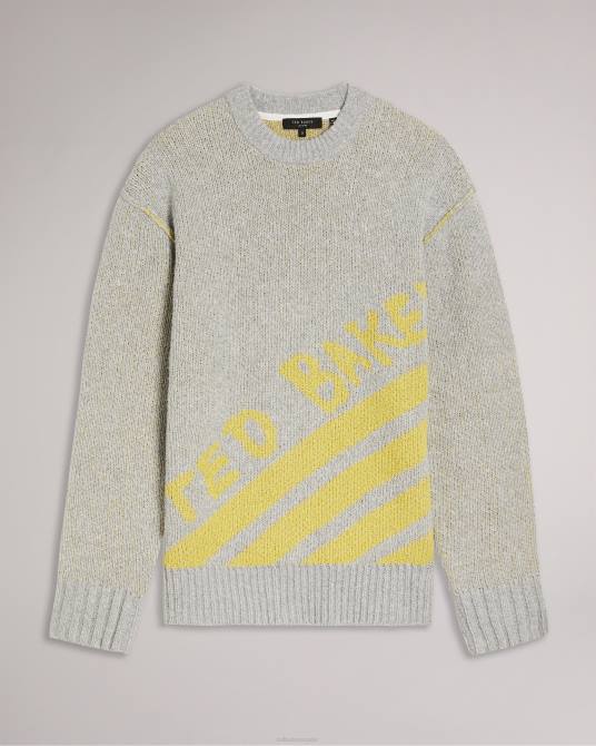 Ted Baker hombres 2ZFP1683 ropa suéter con cuello redondo y la marca Windmer marga gris