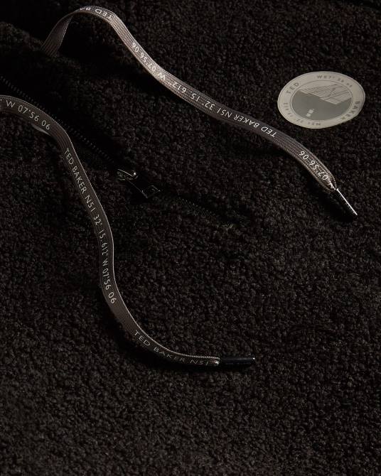 Ted Baker hombres 2ZFP1690 ropa jersey redmond de punto texturizado con media cremallera negro