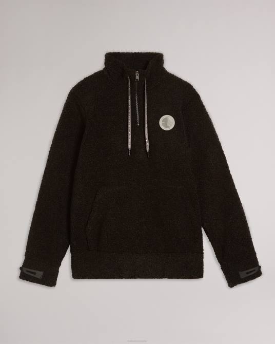 Ted Baker hombres 2ZFP1690 ropa jersey redmond de punto texturizado con media cremallera negro