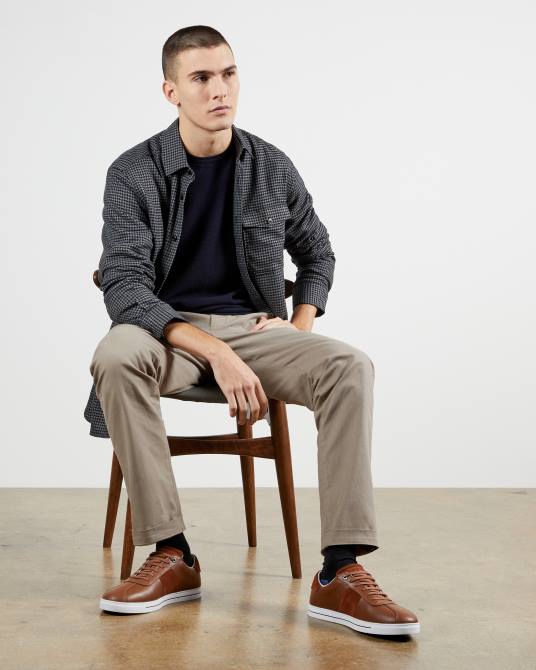 Ted Baker hombres 2ZFP1709 ropa suéter Staylay texturizado con cuello redondo Armada