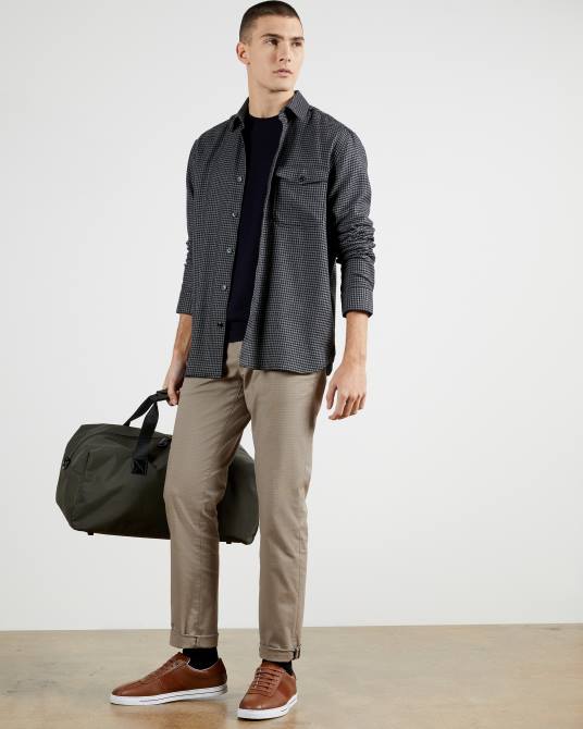 Ted Baker hombres 2ZFP1709 ropa suéter Staylay texturizado con cuello redondo Armada