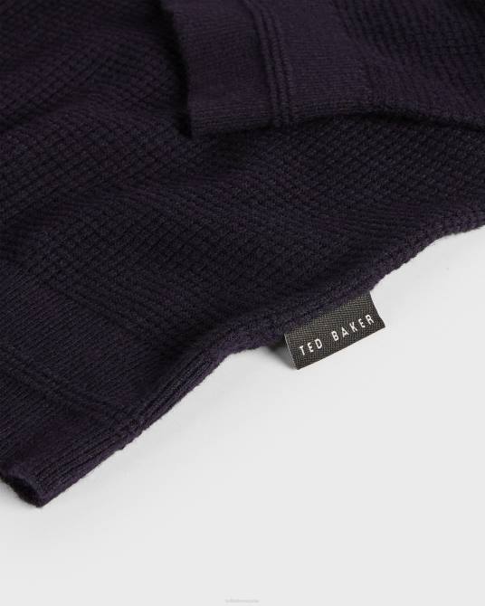 Ted Baker hombres 2ZFP1709 ropa suéter Staylay texturizado con cuello redondo Armada