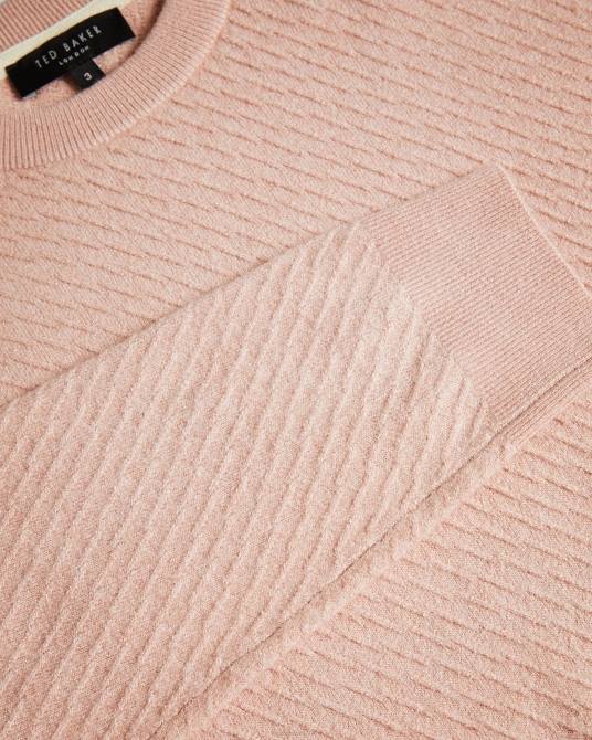 Ted Baker hombres 2ZFP1717 ropa suéter texturizado con cuello redondo de Knares rosa