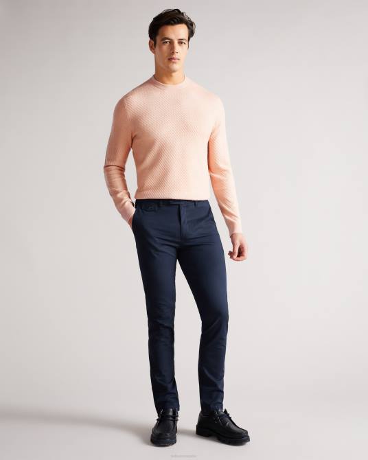 Ted Baker hombres 2ZFP1717 ropa suéter texturizado con cuello redondo de Knares rosa