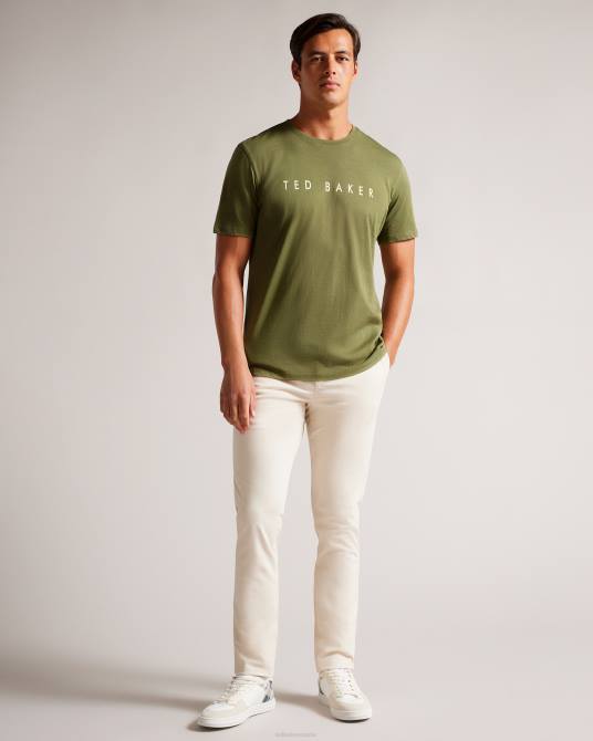 Ted Baker hombres 2ZFP1631 ropa camiseta con la marca broni ss caqui