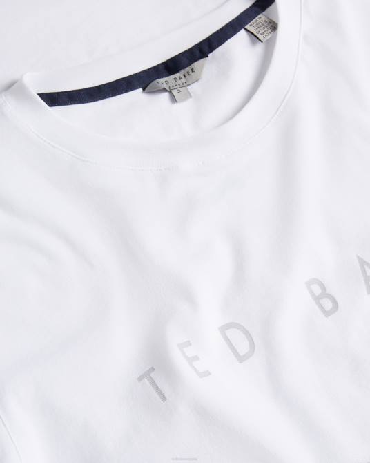 Ted Baker hombres 2ZFP1633 ropa camiseta con la marca broni ss blanco