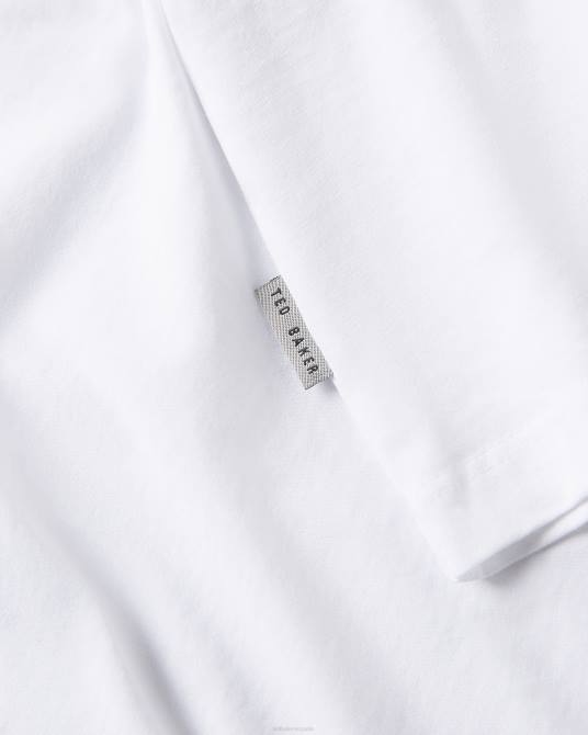 Ted Baker hombres 2ZFP1633 ropa camiseta con la marca broni ss blanco