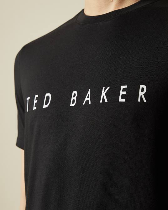 Ted Baker hombres 2ZFP1640 ropa camiseta con la marca broni ss negro