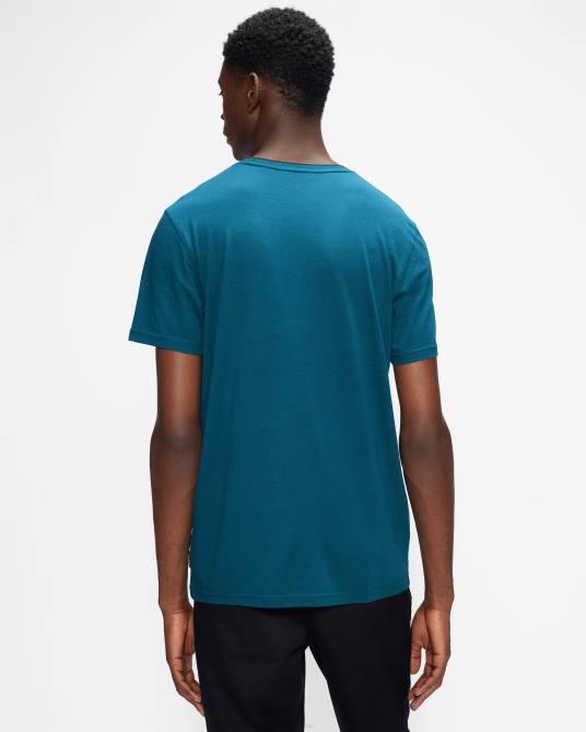 Ted Baker hombres 2ZFP1660 ropa camiseta manga corta helpa azul verdoso