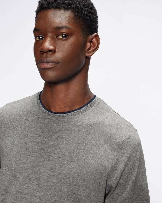 Ted Baker hombres 2ZFP1663 ropa camiseta manga corta helpa marga gris