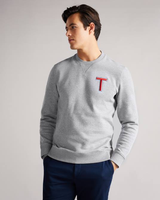 Ted Baker hombres 2ZFP1678 ropa sudadera welloe ls varsity t marga gris