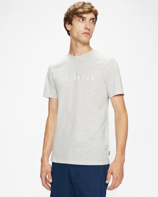 Ted Baker hombres 2ZFP1681 ropa camiseta con la marca broni ss gris