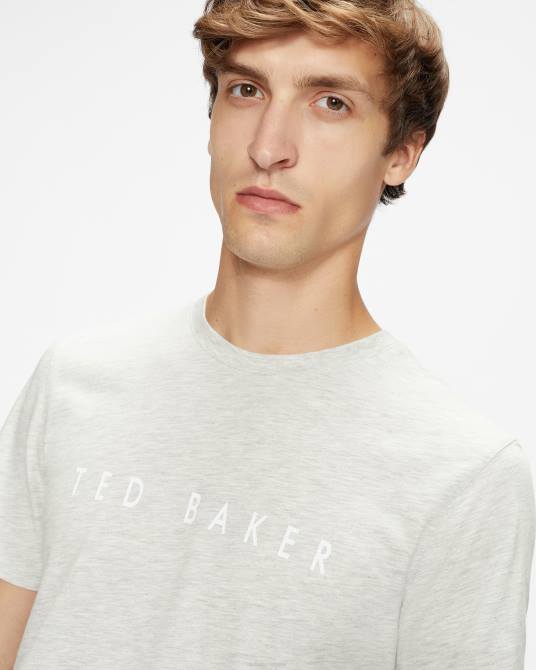 Ted Baker hombres 2ZFP1681 ropa camiseta con la marca broni ss gris