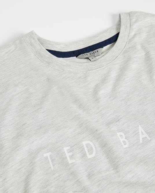 Ted Baker hombres 2ZFP1681 ropa camiseta con la marca broni ss gris