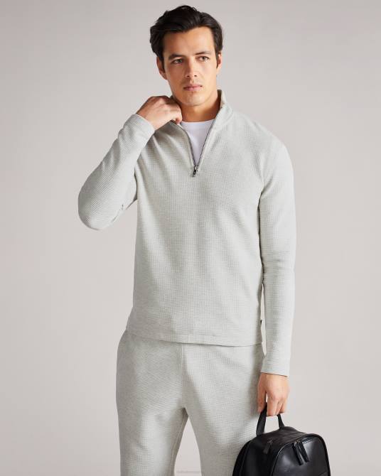 Ted Baker hombres 2ZFP1700 ropa tapa con textura de gofre de haya marga gris