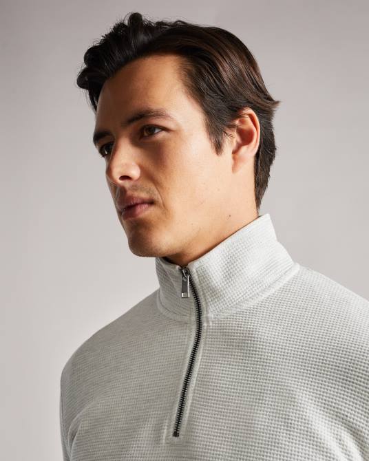 Ted Baker hombres 2ZFP1700 ropa tapa con textura de gofre de haya marga gris