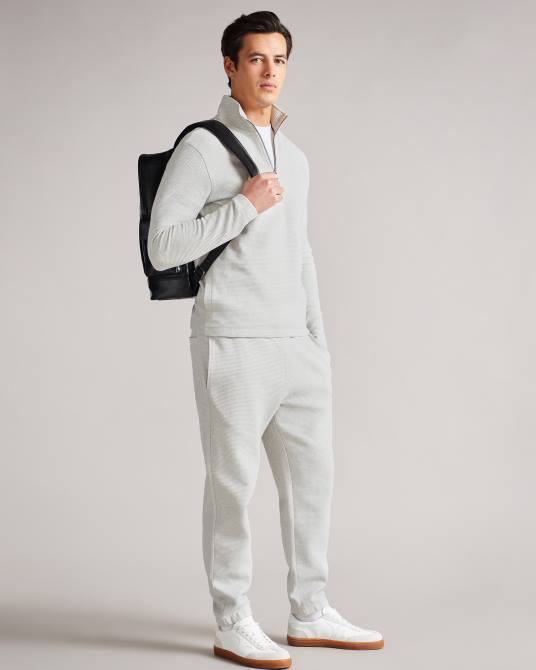 Ted Baker hombres 2ZFP1700 ropa tapa con textura de gofre de haya marga gris