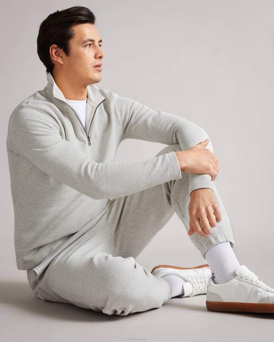 Ted Baker hombres 2ZFP1700 ropa tapa con textura de gofre de haya marga gris