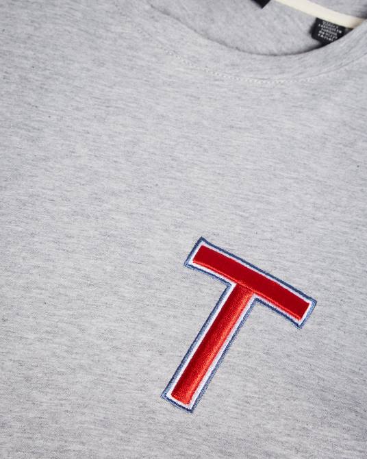 Ted Baker hombres 2ZFP1705 ropa camiseta tedford ss varsity marga gris