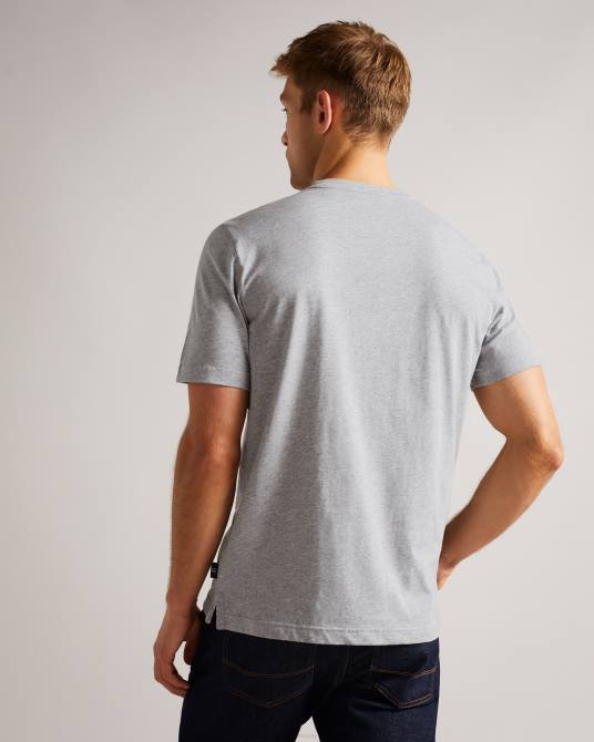 Ted Baker hombres 2ZFP1705 ropa camiseta tedford ss varsity marga gris
