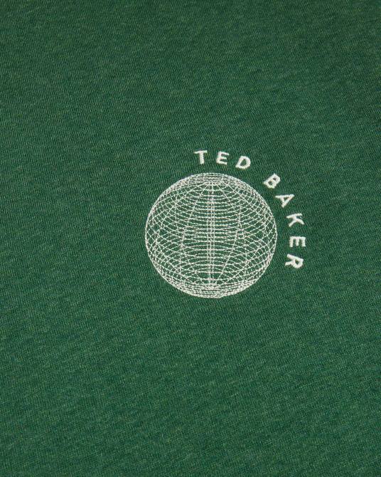 Ted Baker hombres 2ZFP1722 ropa suéter de corte relajado y manga corta Shandon verde oscuro