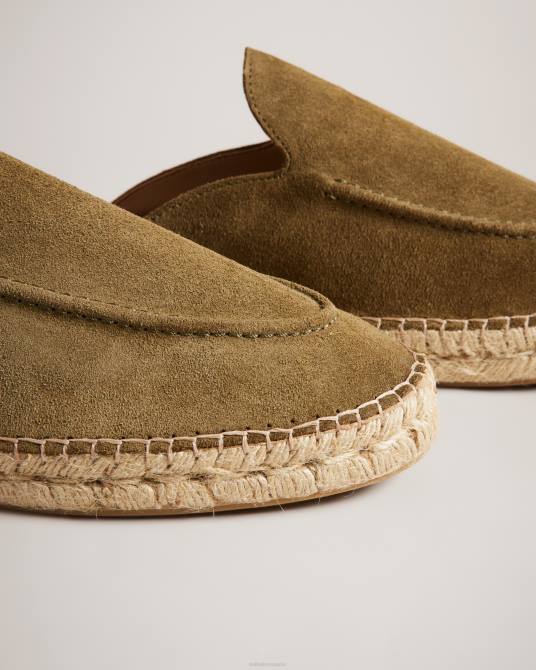 Ted Baker hombres 2ZFP1916 zapatos alpargatas estilo mule de ante hensin verde oscuro