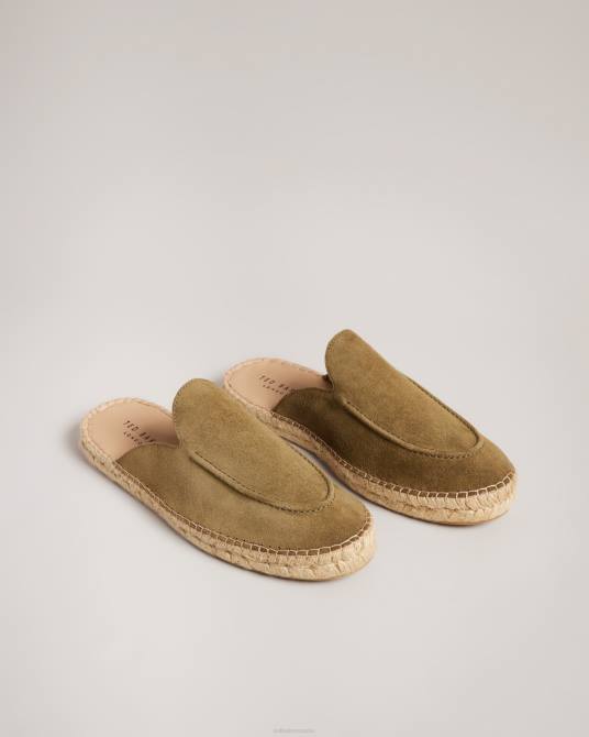 Ted Baker hombres 2ZFP1916 zapatos alpargatas estilo mule de ante hensin verde oscuro