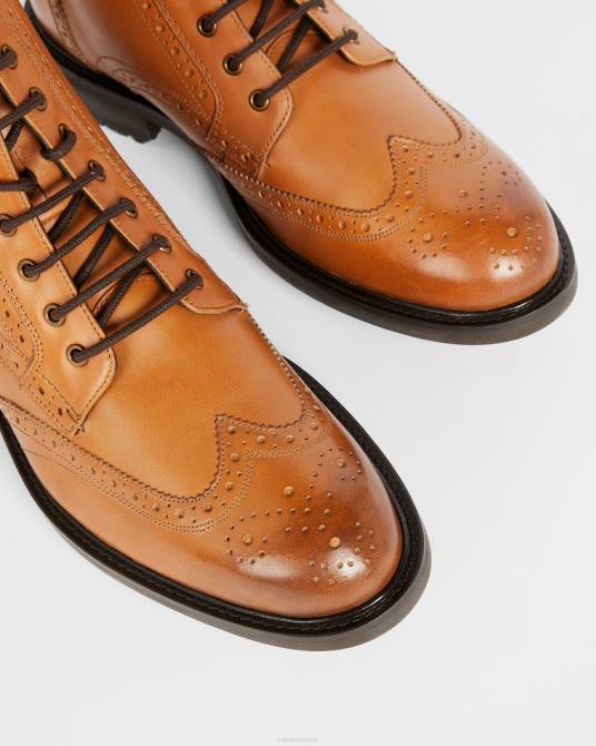 Ted Baker hombres 2ZFP1797 zapatos botas wadelan de cuero con cordones broncearse