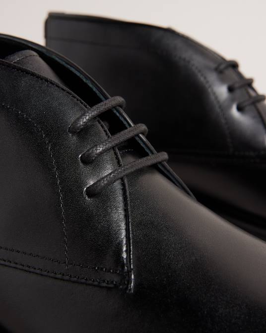 Ted Baker hombres 2ZFP1799 zapatos botas chukka de cuero con suela de botón andreew negro