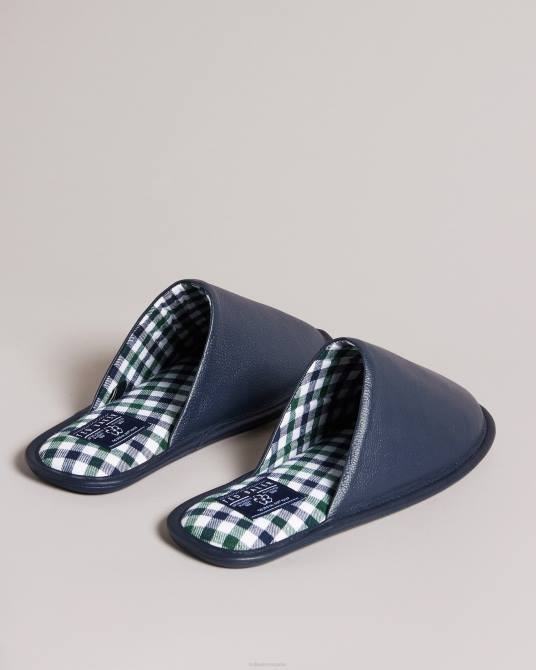 Ted Baker hombres 2ZFP1967 zapatos pantuflas tipo mule ardin de cuero Armada