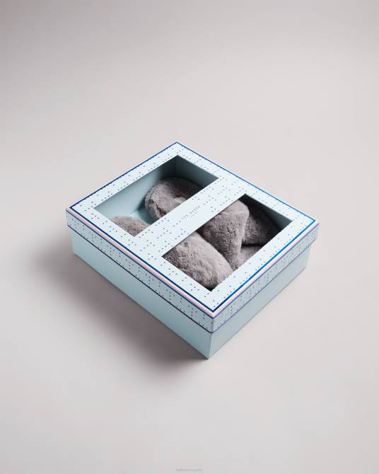 Ted Baker hombres 2ZFP921 zapatos pantuflas de piel sintética gris claro