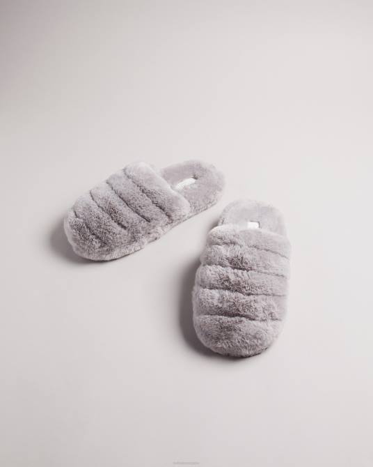 Ted Baker hombres 2ZFP927 zapatos pantuflas lopsey de piel sintética gris claro