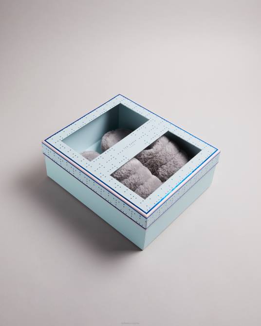 Ted Baker hombres 2ZFP927 zapatos pantuflas lopsey de piel sintética gris claro