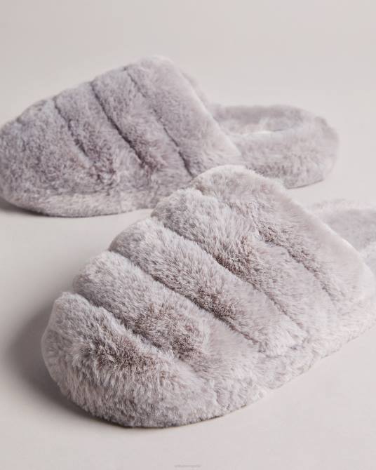 Ted Baker hombres 2ZFP927 zapatos pantuflas lopsey de piel sintética gris claro