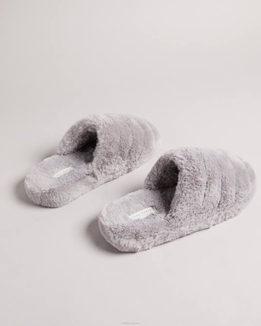 Ted Baker hombres 2ZFP927 zapatos pantuflas lopsey de piel sintética gris claro