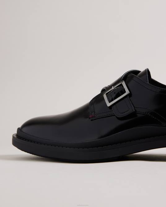 Ted Baker hombres 2ZFP1793 zapatos zapatos monje de cuero elvan negro
