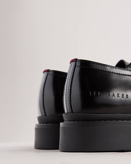 Ted Baker hombres 2ZFP1793 zapatos zapatos monje de cuero elvan negro