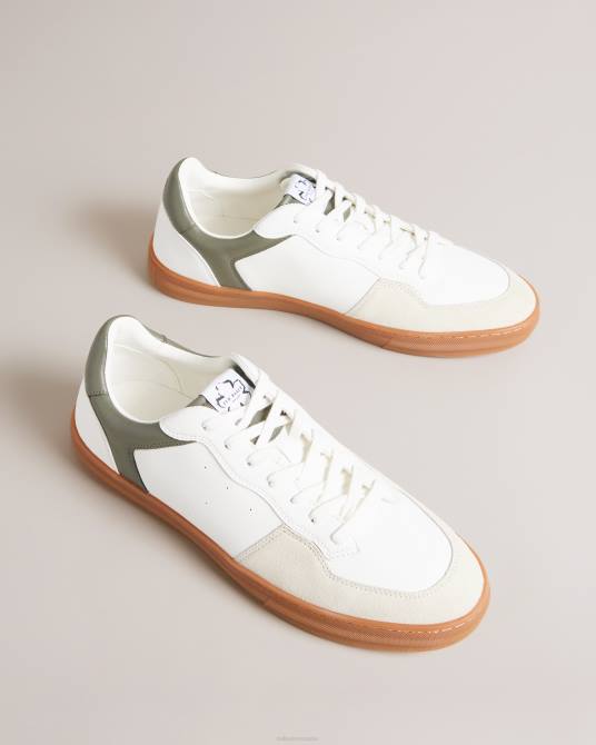 Ted Baker hombres 2ZFP1818 zapatos zapatillas barkerl de piel y ante verde oscuro