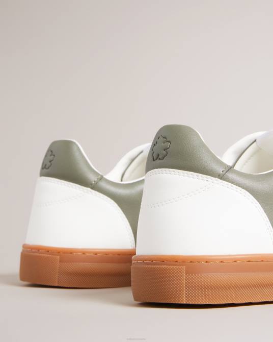 Ted Baker hombres 2ZFP1818 zapatos zapatillas barkerl de piel y ante verde oscuro