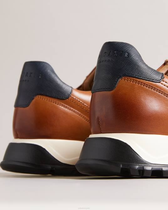 Ted Baker hombres 2ZFP1856 zapatos zapatillas frayne de piel saffiano broncearse
