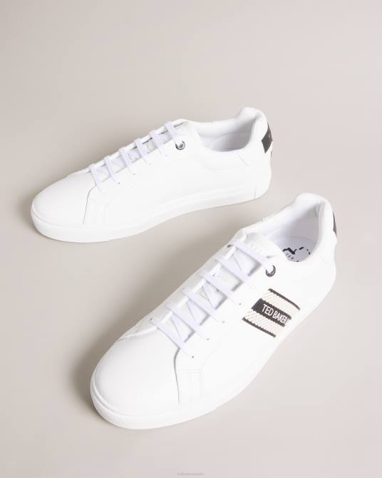 Ted Baker hombres 2ZFP1858 zapatos Deportivas trilobw de piel con detalle de cincha blanco