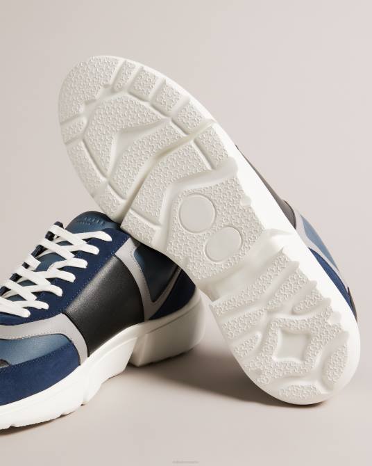 Ted Baker hombres 2ZFP1863 zapatos zapatillas cecyle de piel Armada