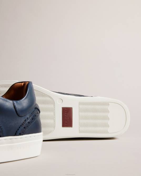 Ted Baker hombres 2ZFP1864 zapatos zapatos brogue híbridos de cuero bruñido dentton azul medio