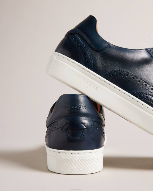 Ted Baker hombres 2ZFP1864 zapatos zapatos brogue híbridos de cuero bruñido dentton azul medio